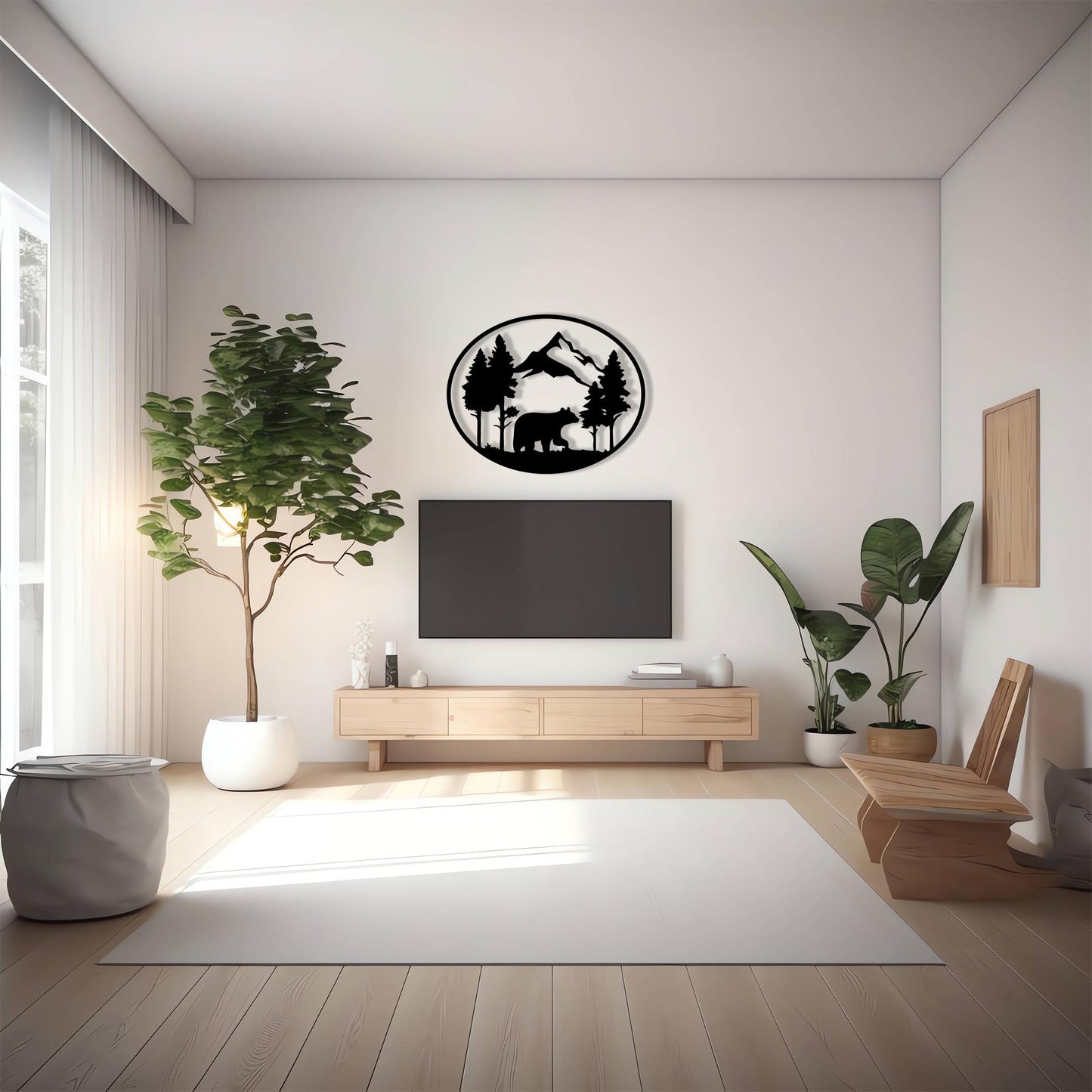 Bear Metal Wall Art, Rustic Cabin Decor, Wildlife Silhouette | Wallsignature