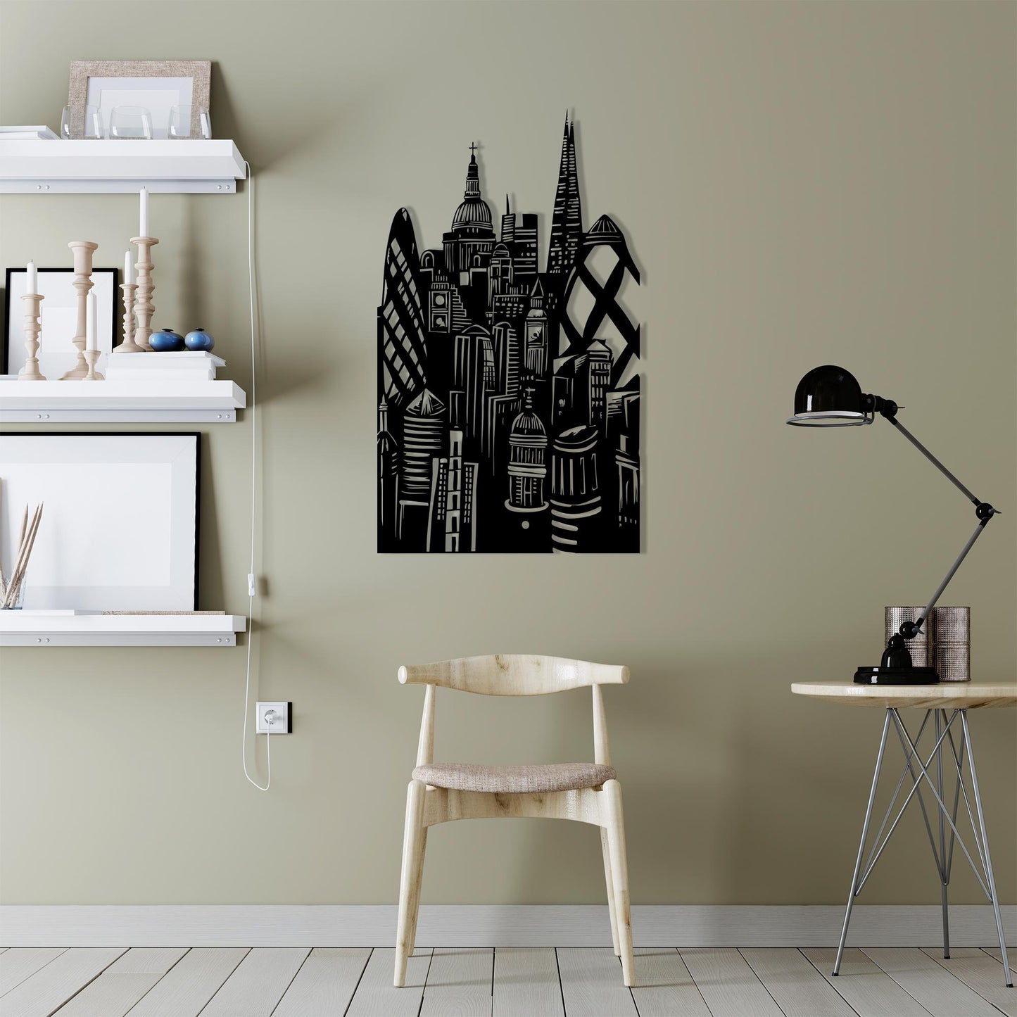 London Skyline Metal Wall Art, Modern Cityscape Decor, Unique Birthday Gift | Wallsignature