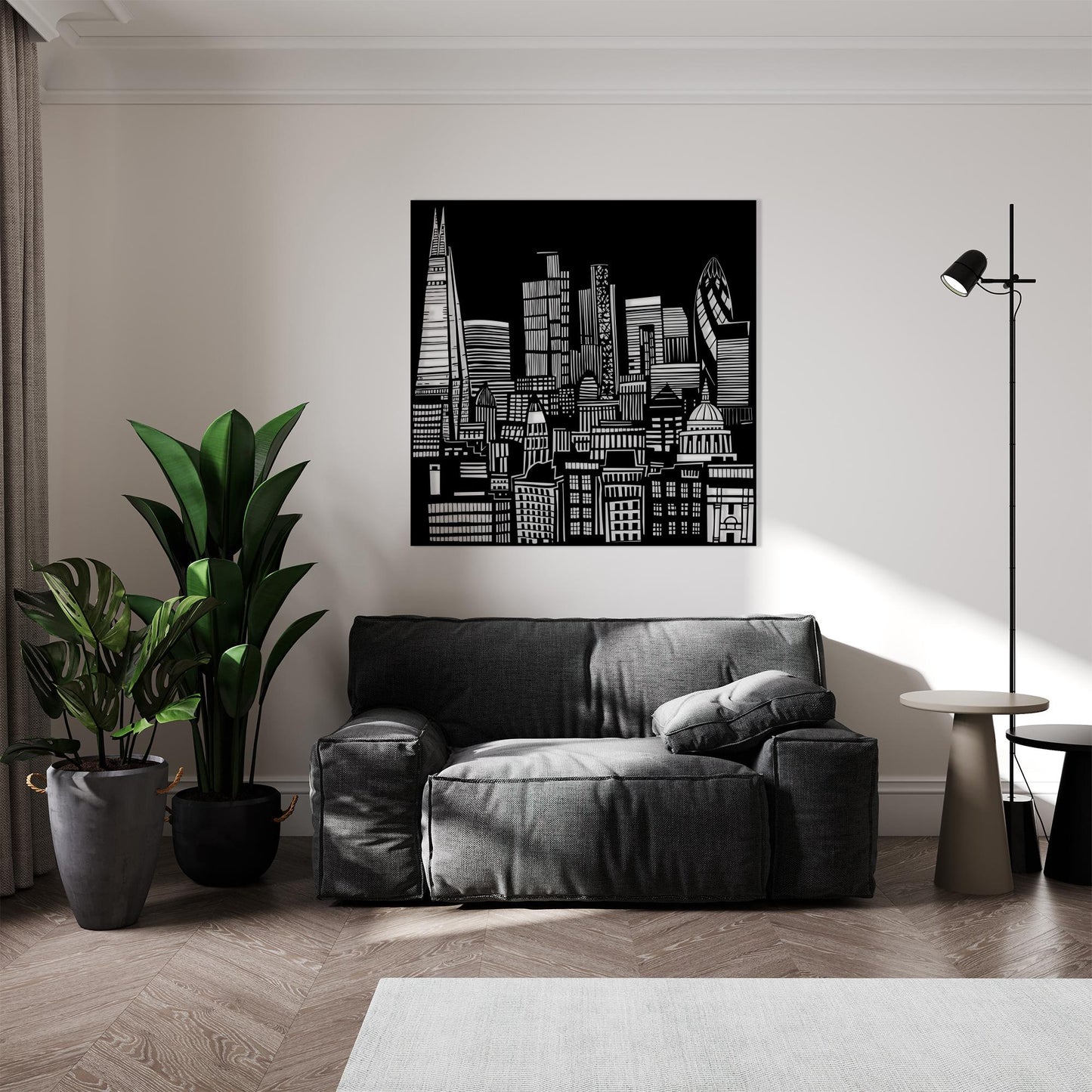 London Skyline Metal Wall Art bedroom interior styling