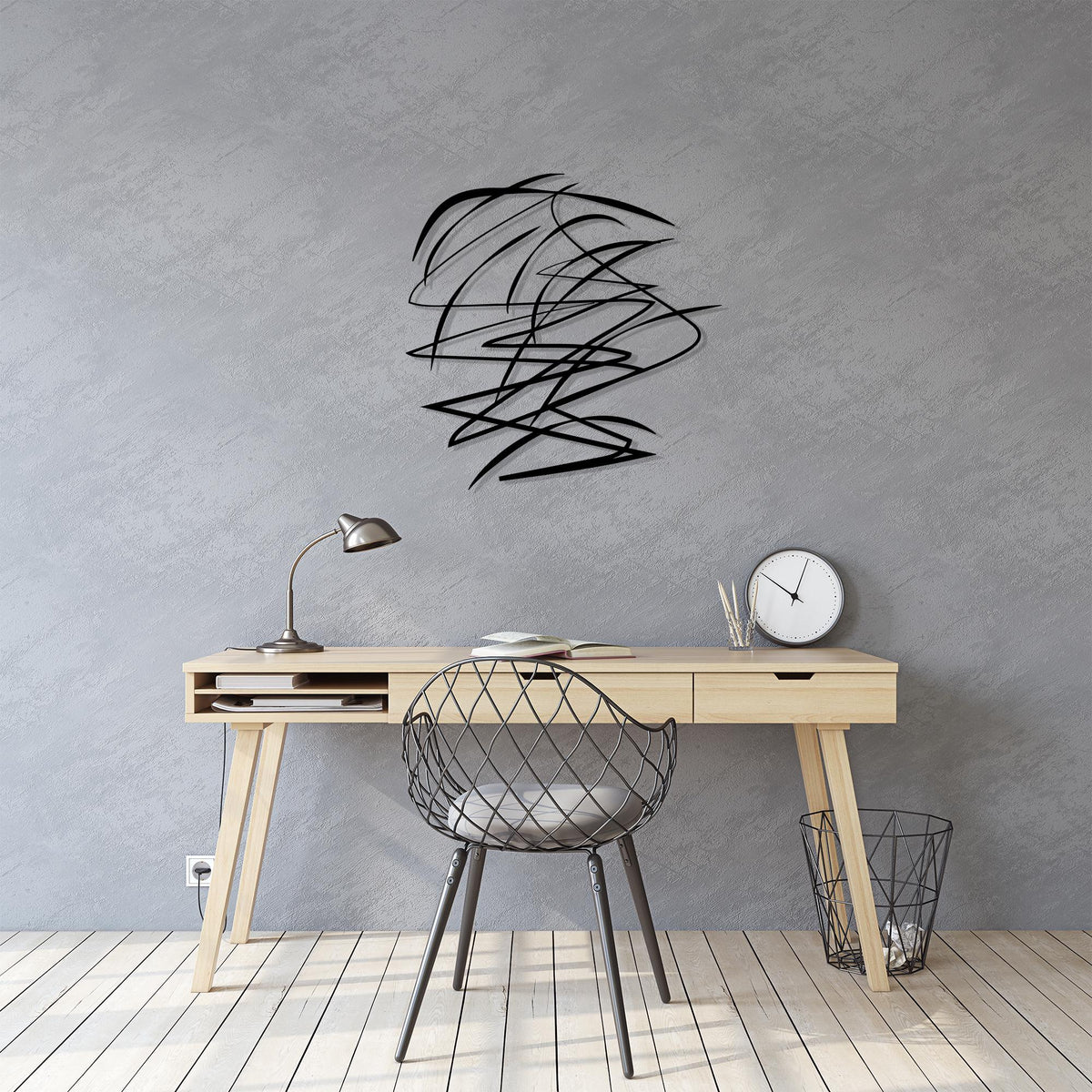 Abstract Metal Wall Art bedroom interior styling