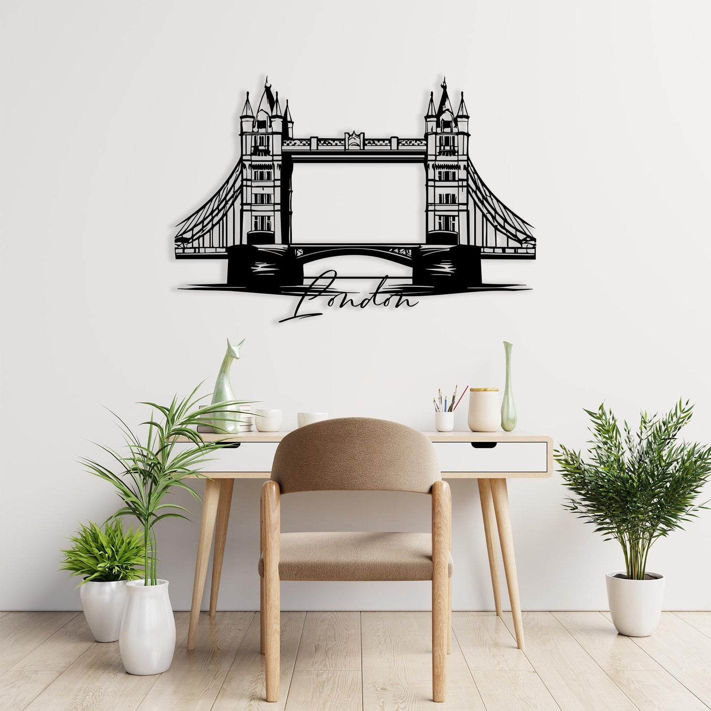 London Cityscape Metal Wall Art bedroom interior styling