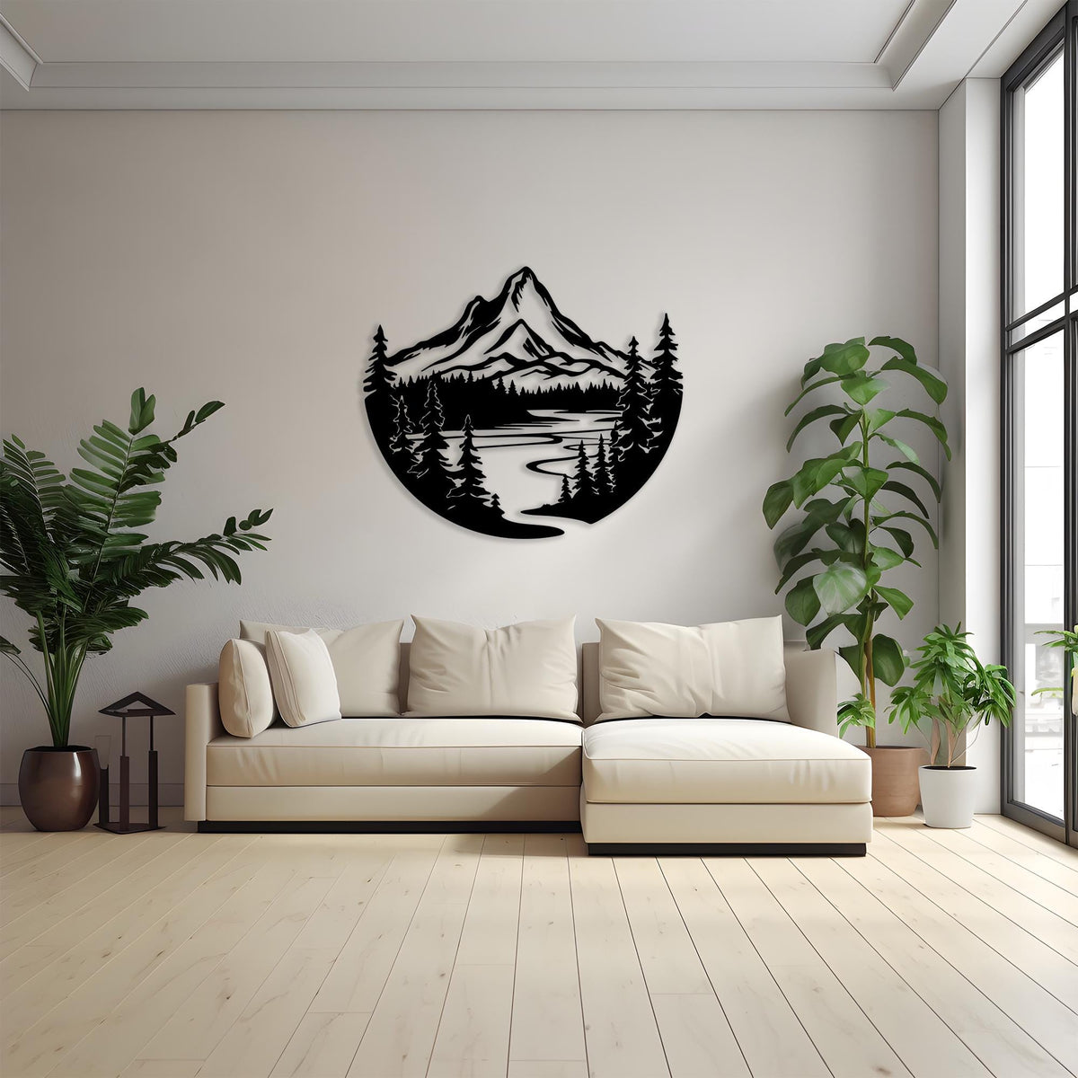 Mountain Metal Wall Art bedroom interior styling