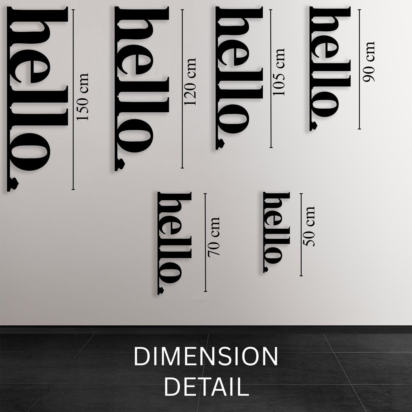 Modern Hello Metal Wall Art, Minimalist Entryway Decor | Wallsignature