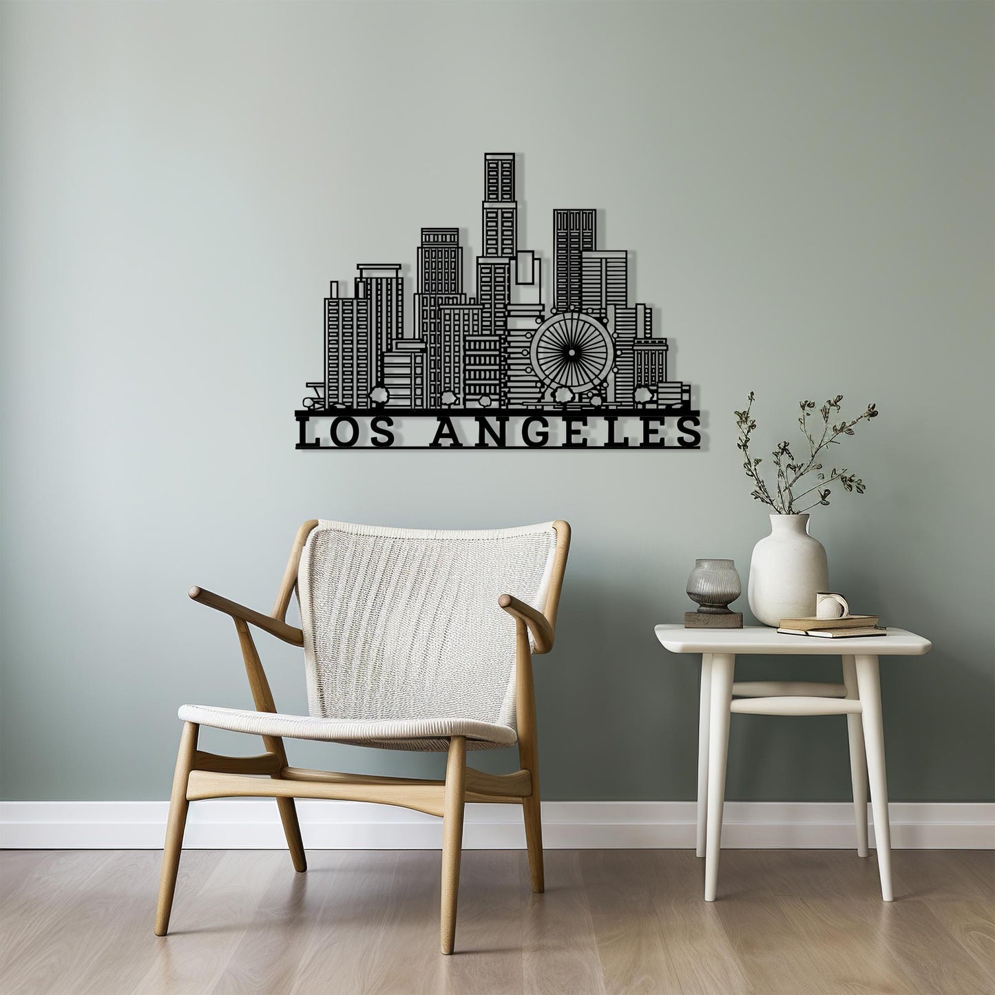 Los Angeles Skyline Metal Wall Art bedroom interior styling