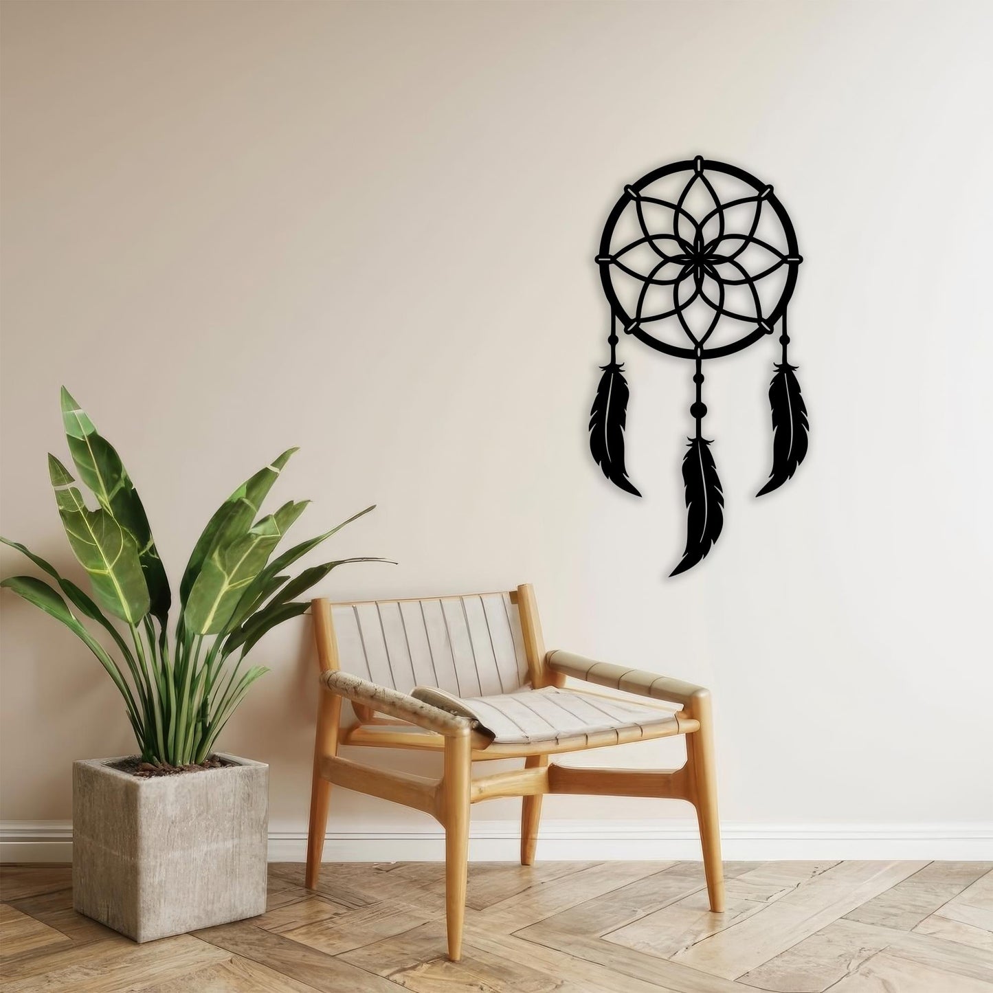 Dreamcatcher Black Metal Wall Art, Boho Feather Decor for Bedrooms, Unique Birthday Gifts | Wallsignature