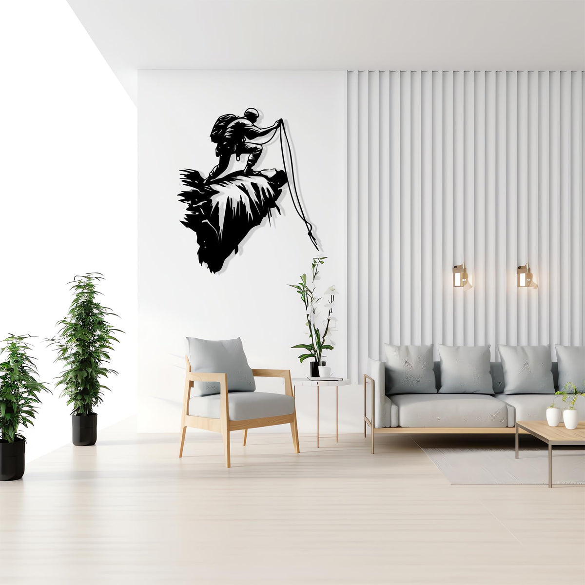 Rock Climber Metal Wall Art bedroom interior styling