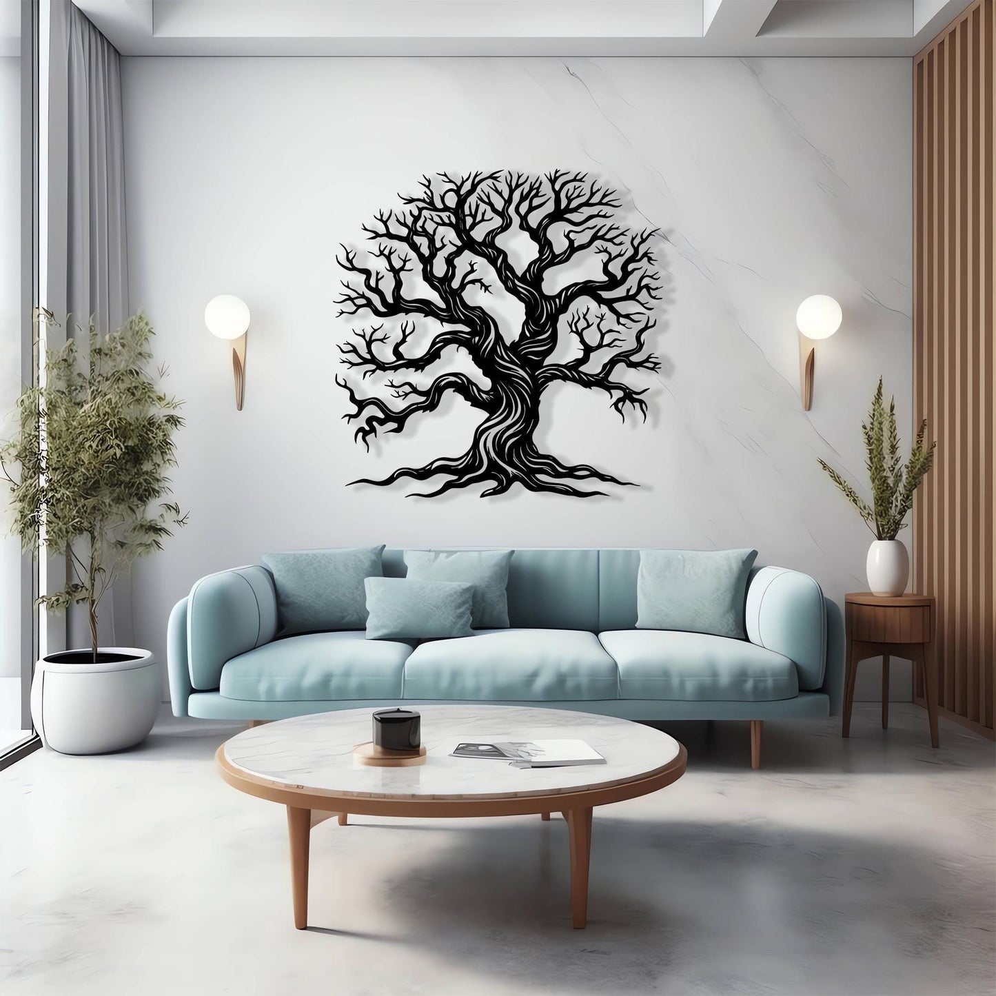 Gothic Tree of Life Metal Wall Art bedroom interior styling
