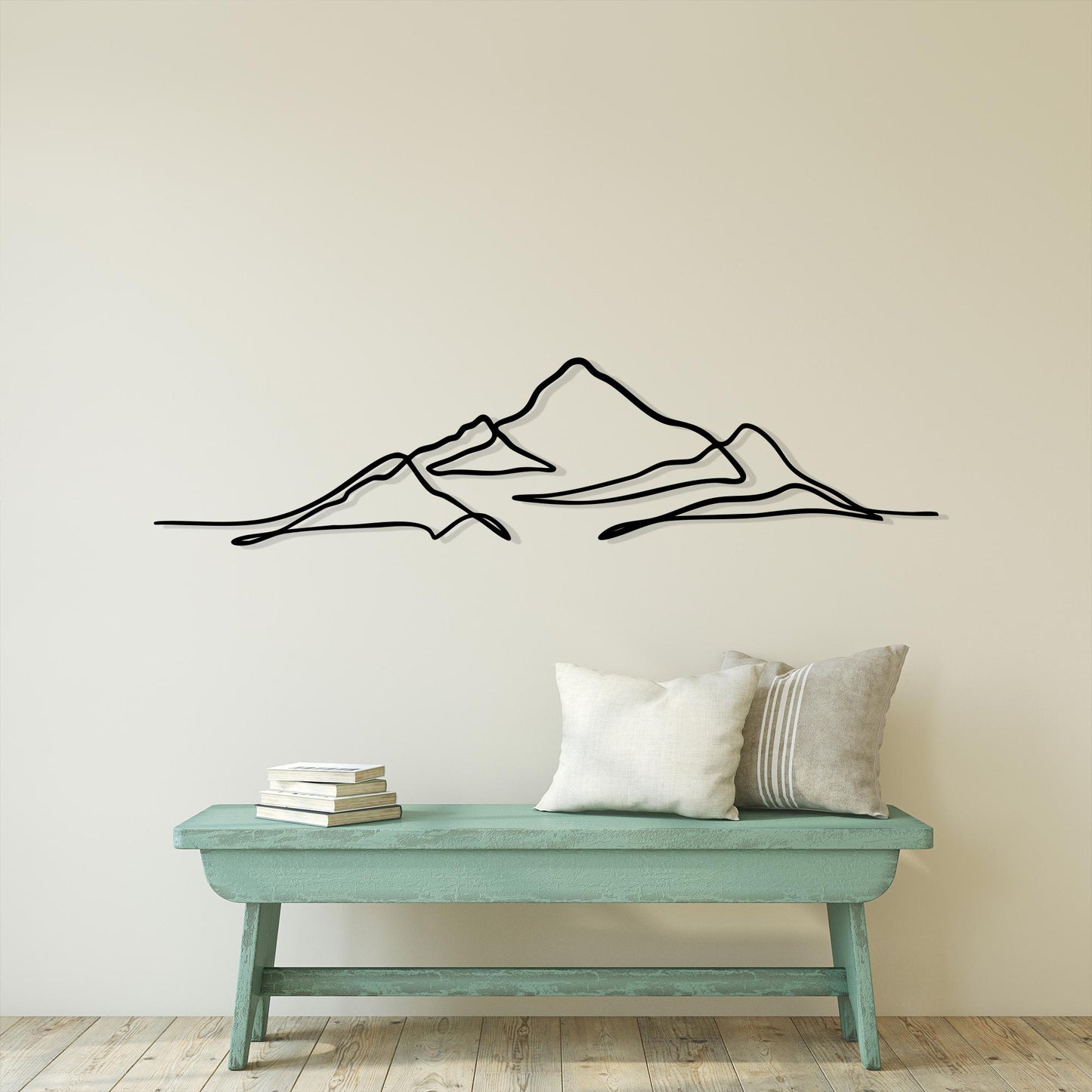 Minimalist Mountain Line Art, Metal Wall Decor for Living Room, Housewarming Gift | Wallsignature
