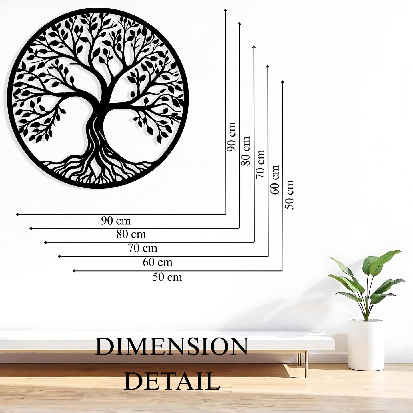 Tree of Life Metal Wall Art, Boho Spiritual Decor, Living Room, Housewarming Gift | Wallsignature