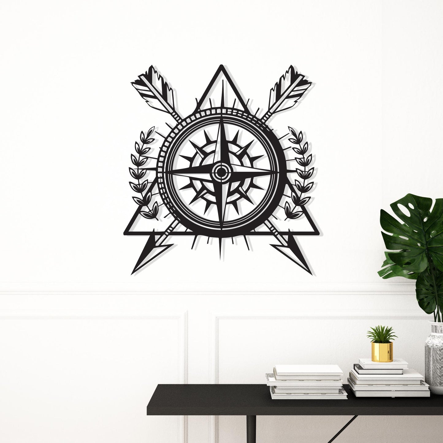 Rustic Arrow Compass Metal Wall Art, Explorer Decor | Wallsignature