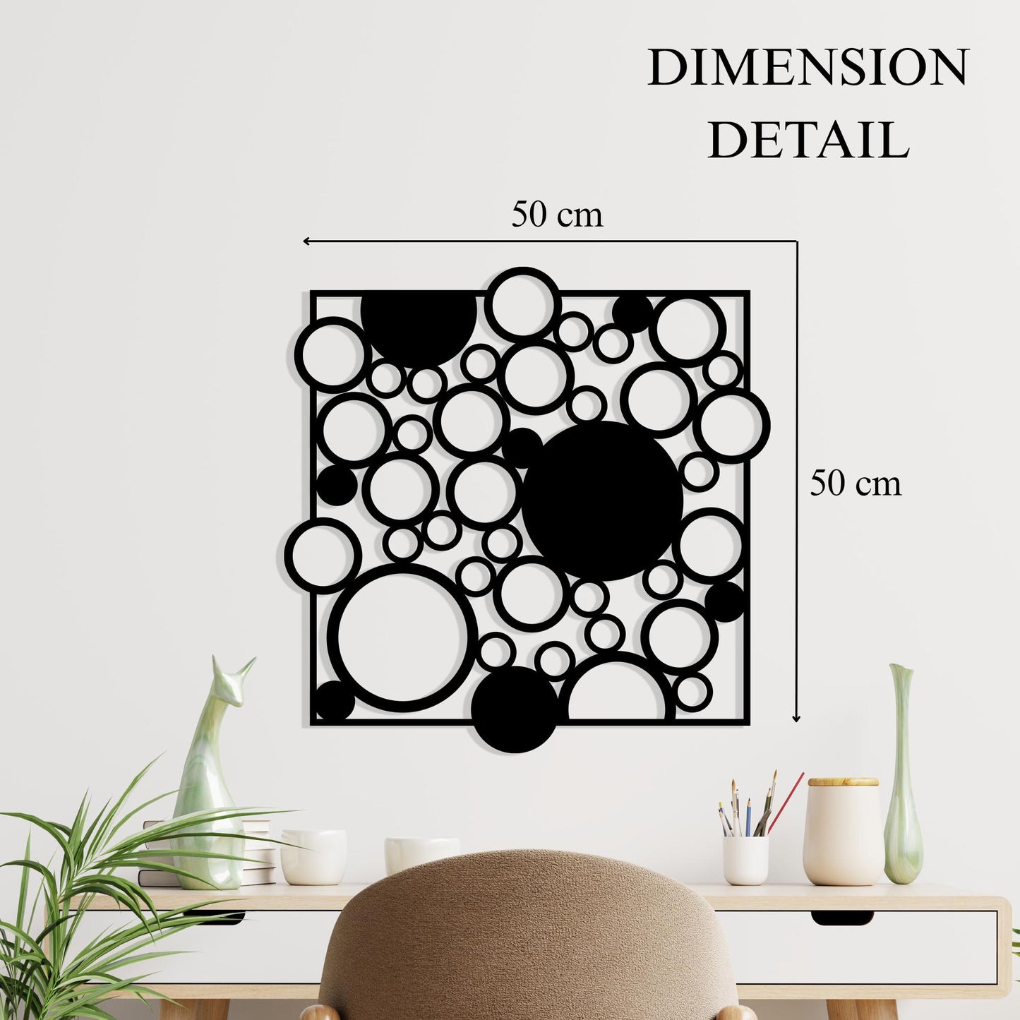 Geometric Circle Metal Wall Art, Modern Abstract Decor | Wallsignature