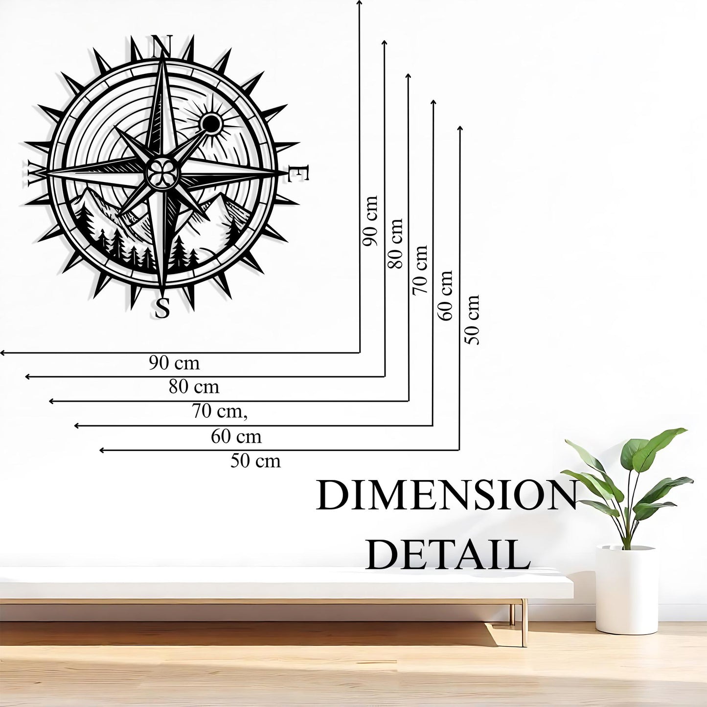 Compass Metal Wall Art bedroom interior styling