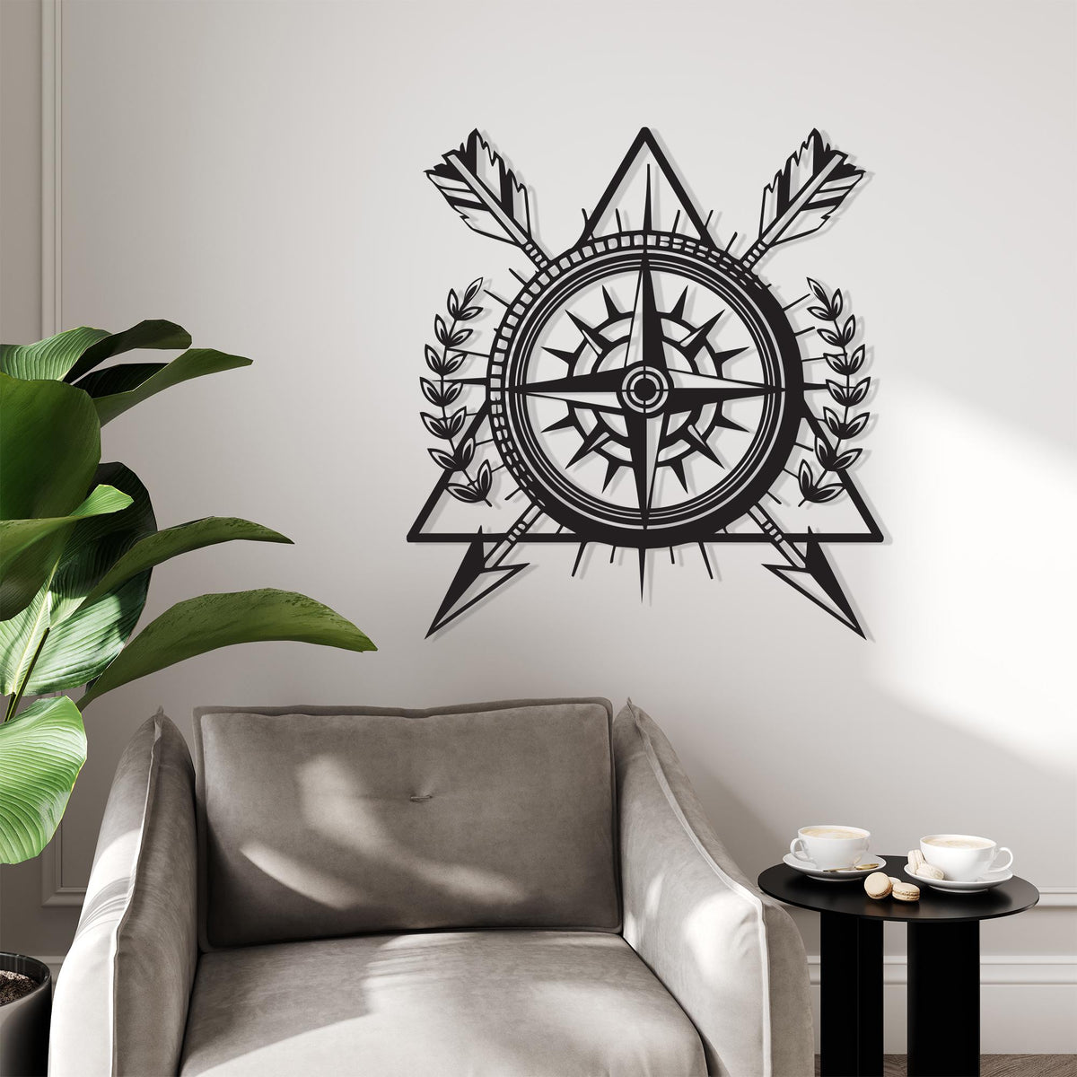 Rustic Arrow Compass Metal Wall Art bedroom interior styling
