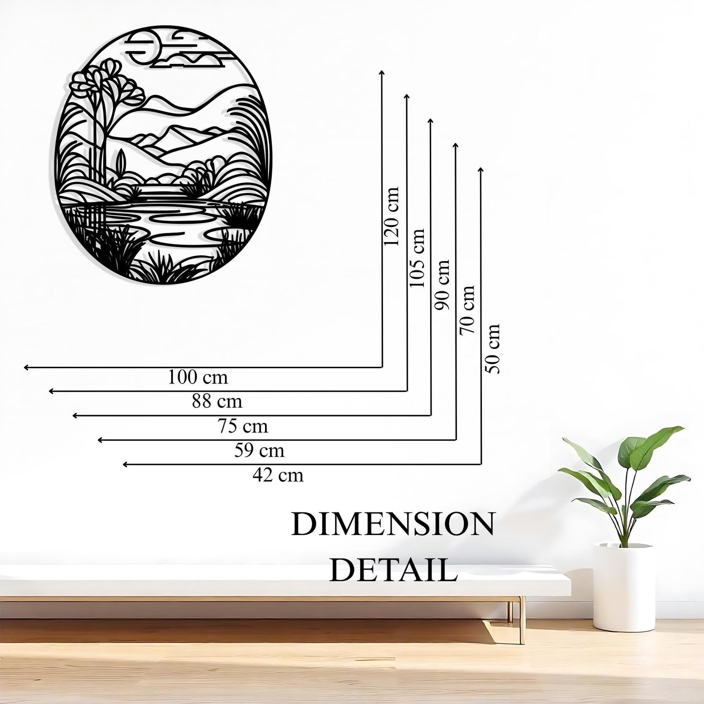Mountain Lake Metal Wall Art, Rustic Nature Landscape Decor | Wallsignature