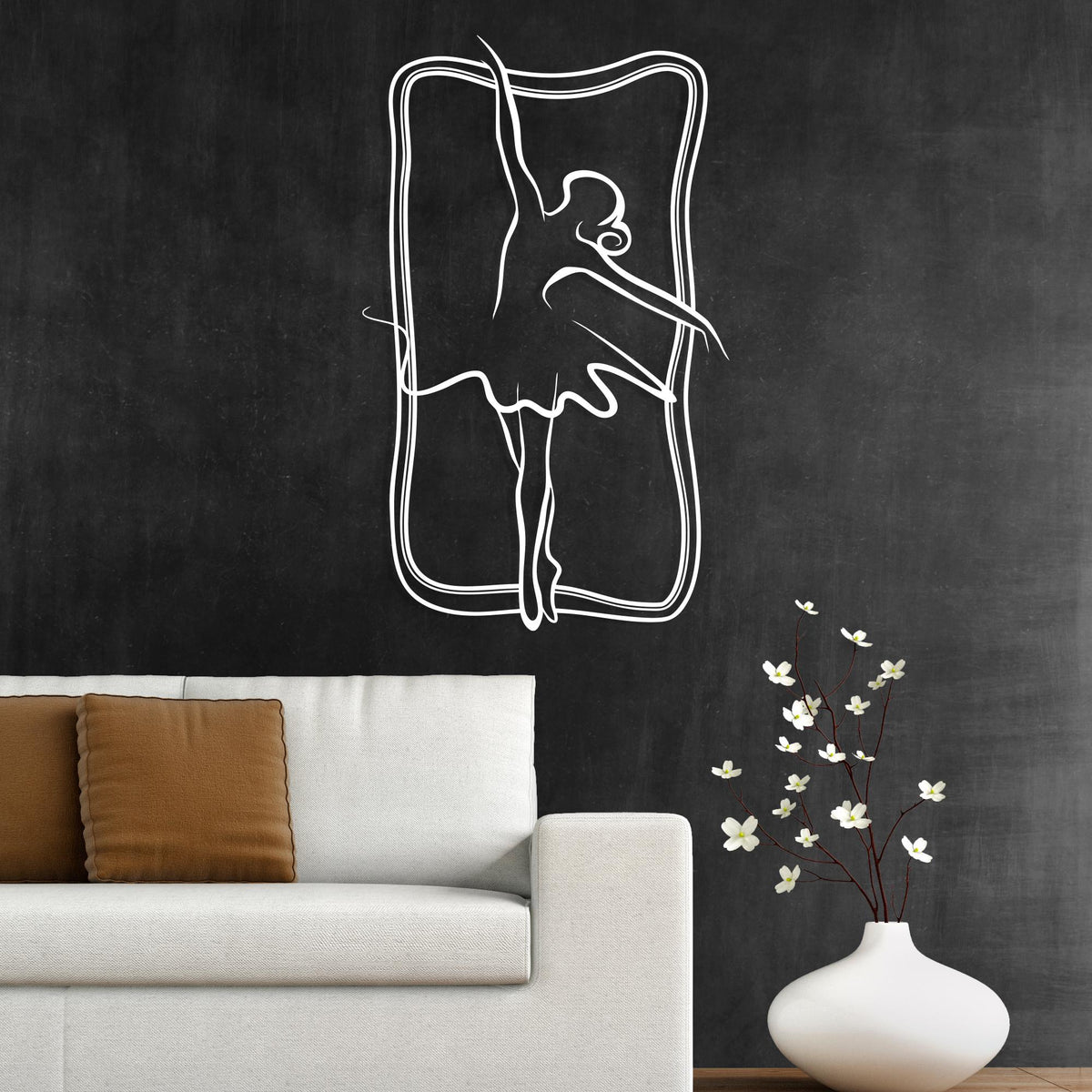Metal Ballerina Wall Art bedroom interior styling