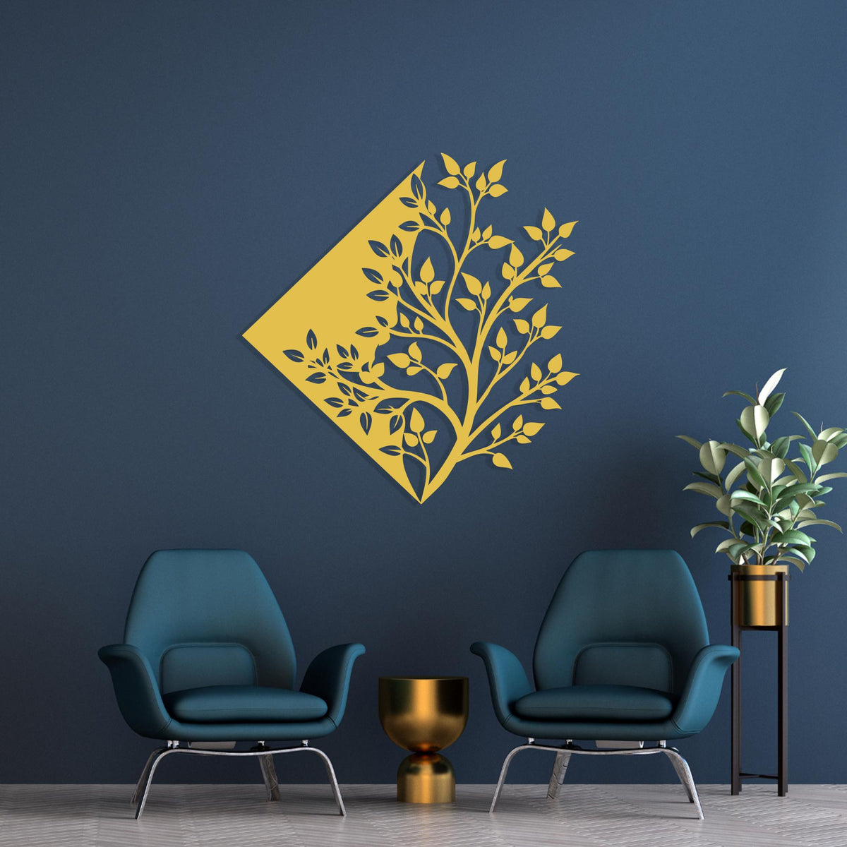 Geometric Tree Metal Wall Art bedroom interior styling