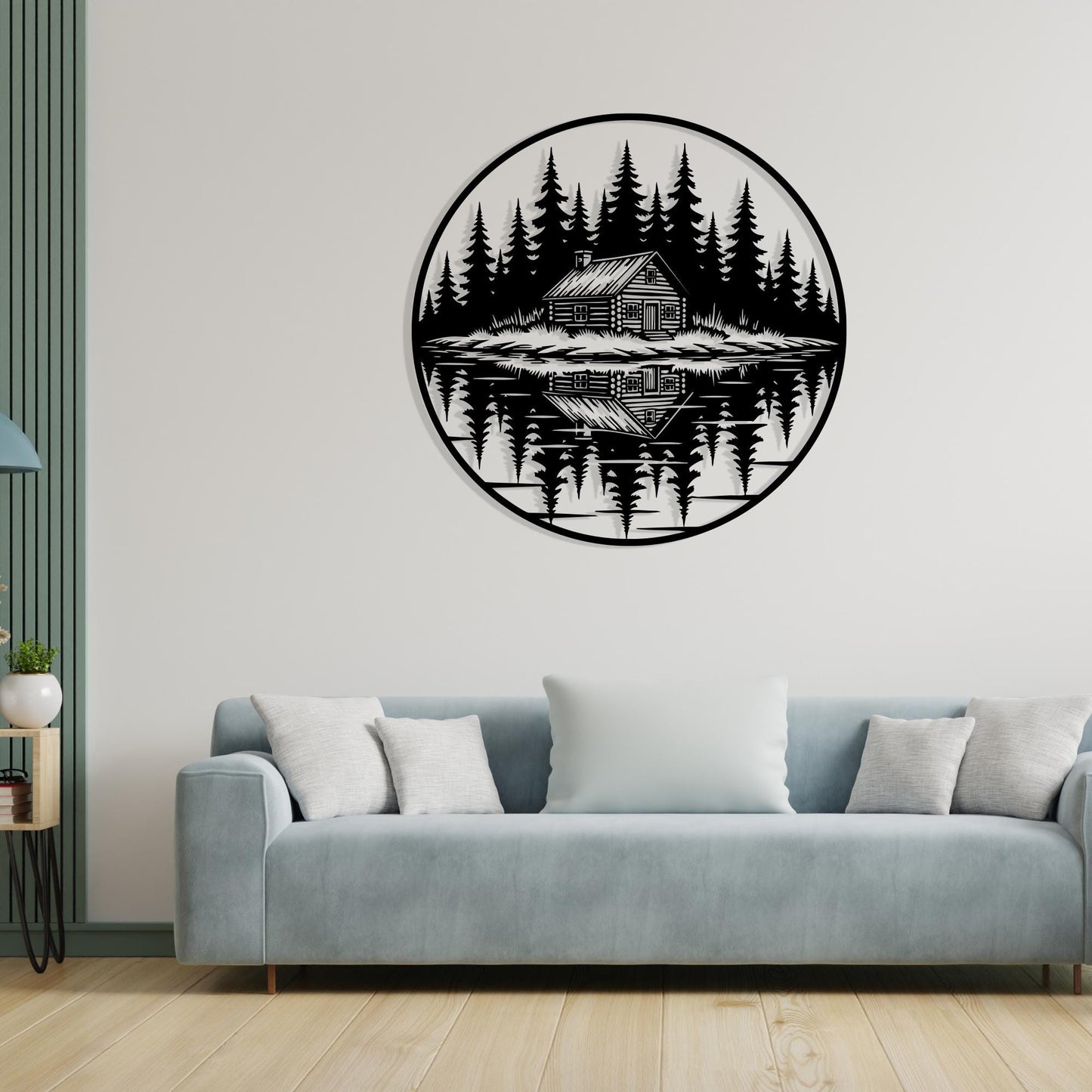 Rustic Cabin Metal Wall Art, Lake House Decor, Forest Trees Sign, Nature Lover Gift | Wallsignature
