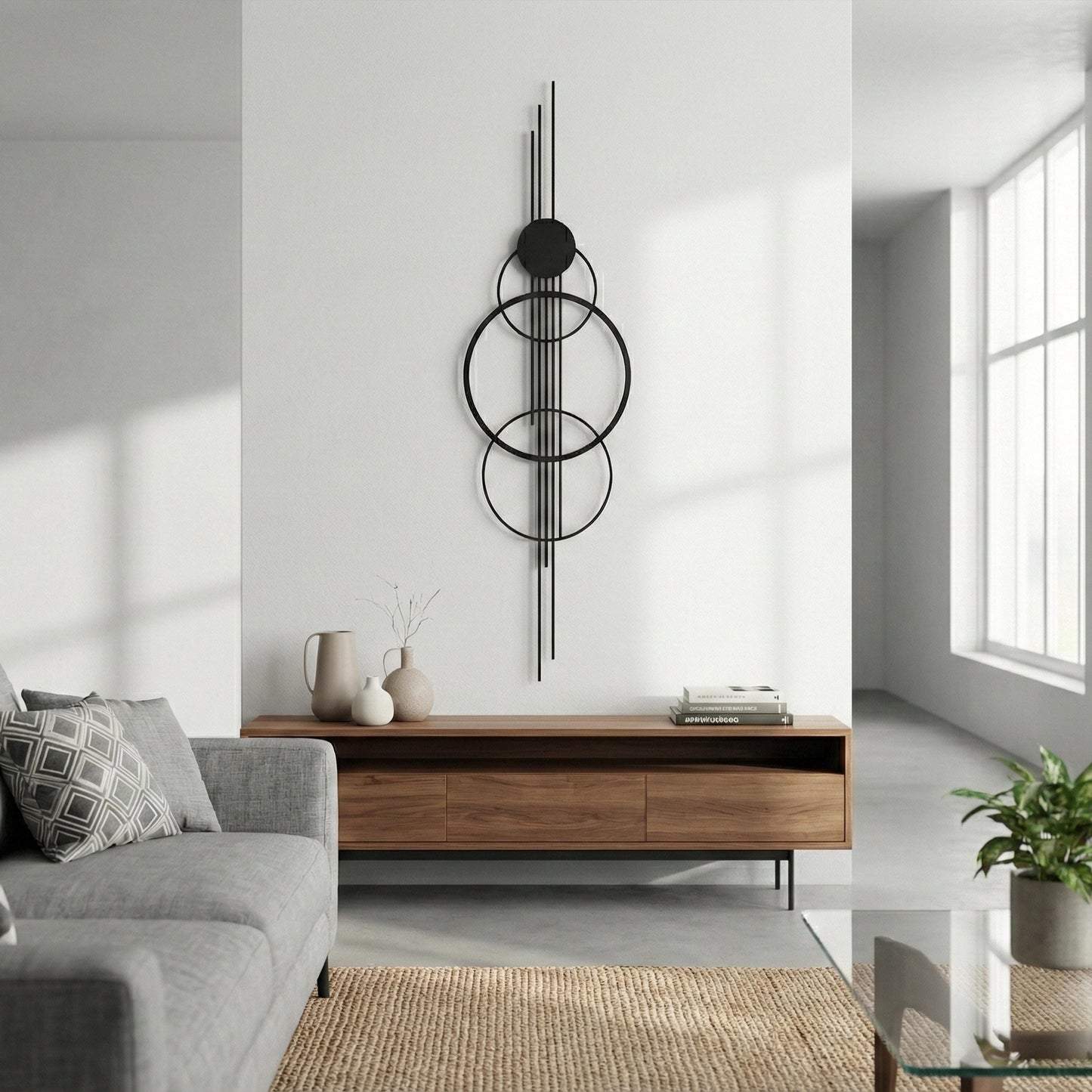 Minimalist Geometric Metal Wall Art, Modern Home Decor, Mother's Day Gift | Wallsignature