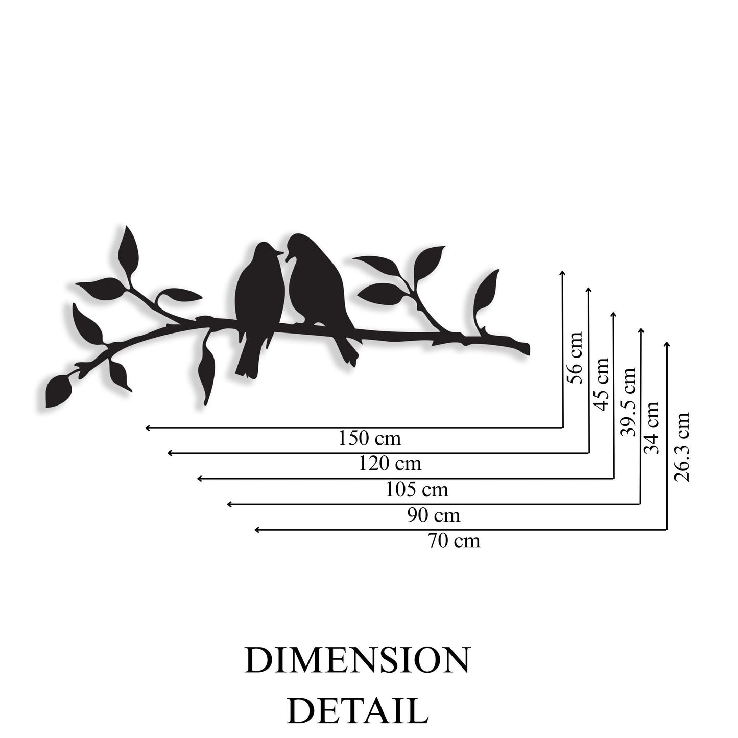 Metal Birds on Branch Wall Art, Modern Silhouette Farmhouse, Nature Living Room Decor Gift | Wallsignature