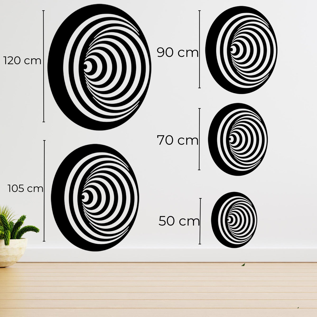 Optical Illusion Metal Wall Art hanging hardware and mounting detail