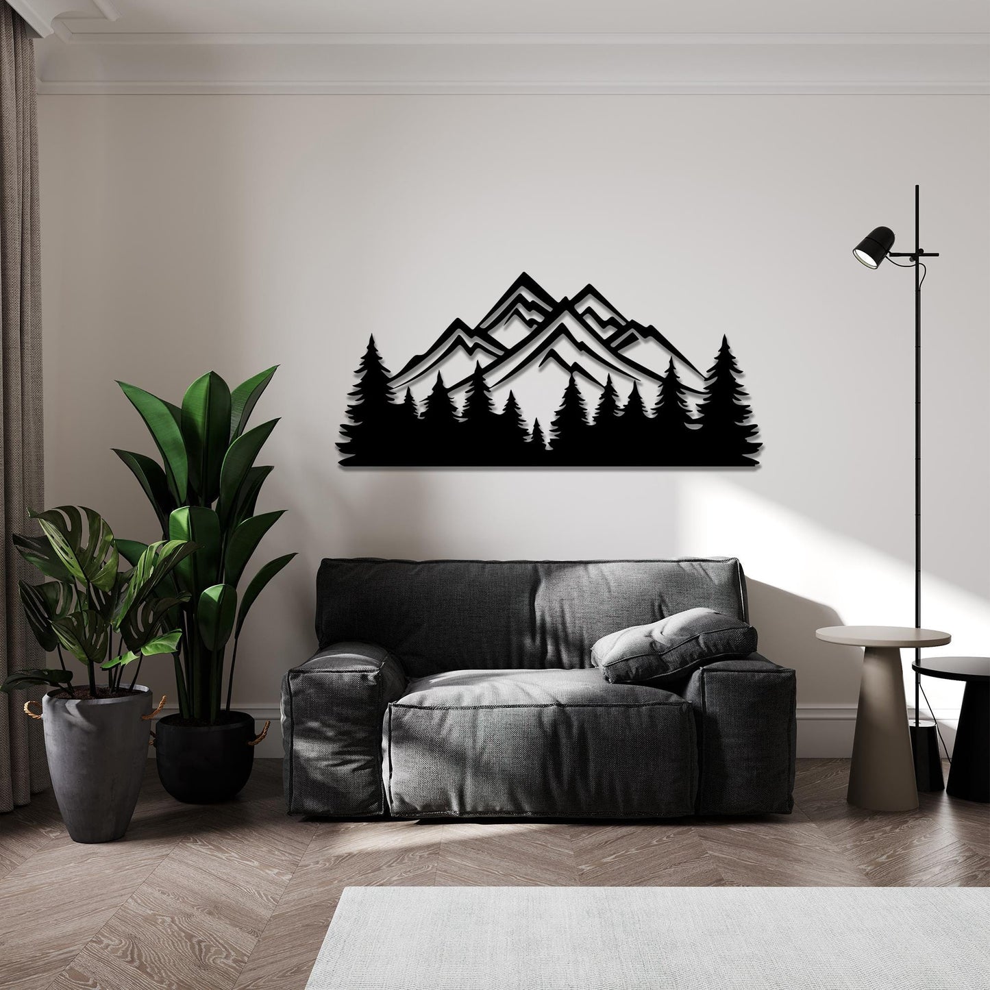 Mountain and Tree Metal Wall Art, Nature Inspired Home Decor | Wallsignature