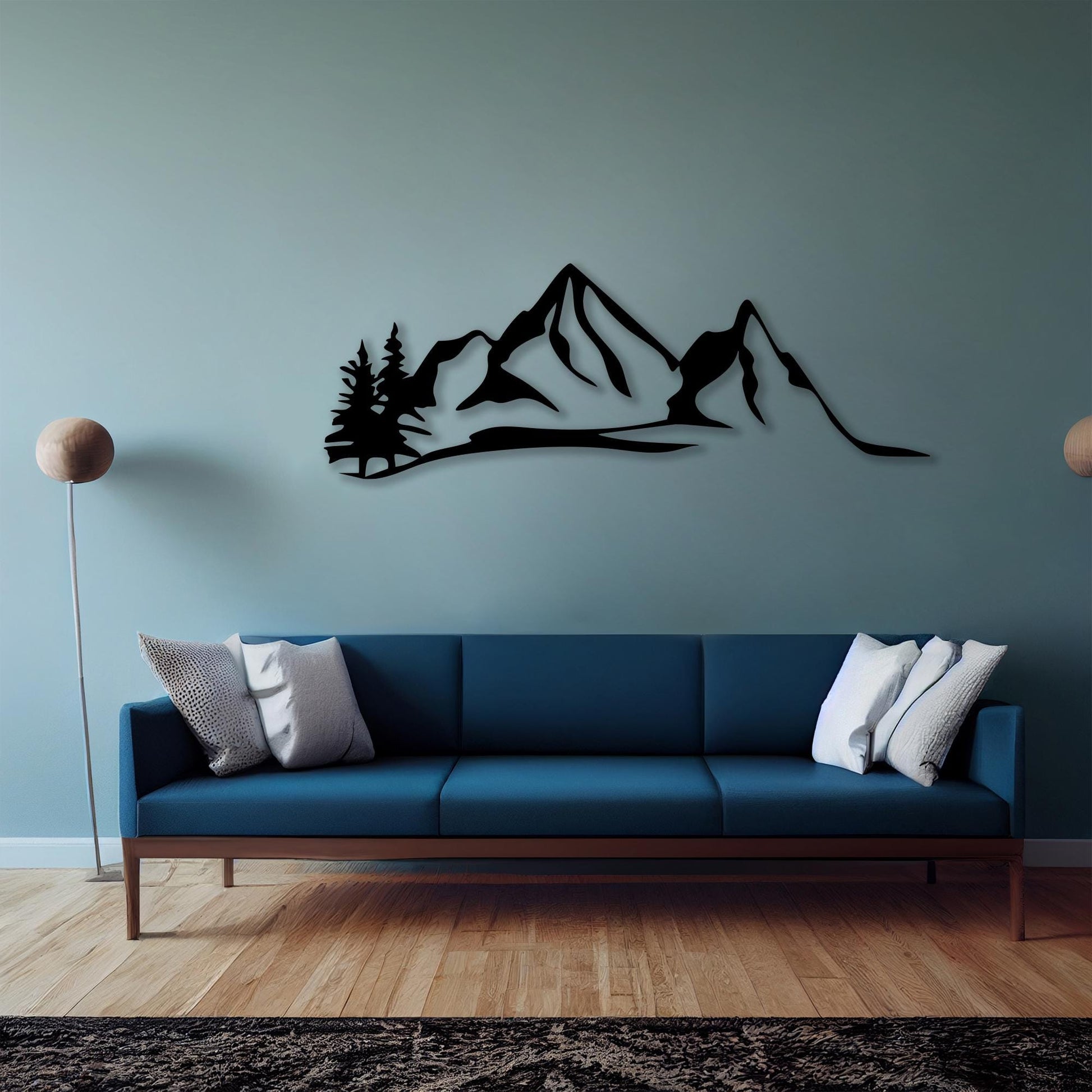 Mountain Metal Wall Art, Minimalist Nature Decor, Cabin Art | Wallsignature