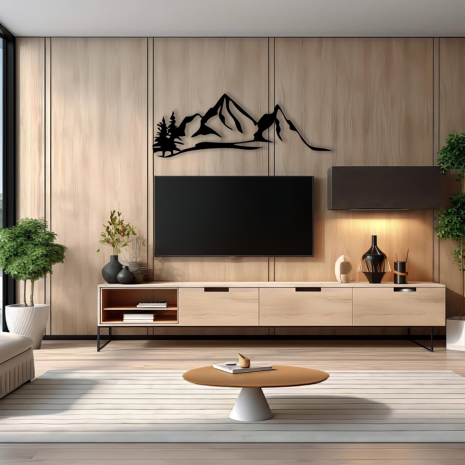 Mountain Metal Wall Art, Minimalist Nature Decor, Cabin Art | Wallsignature