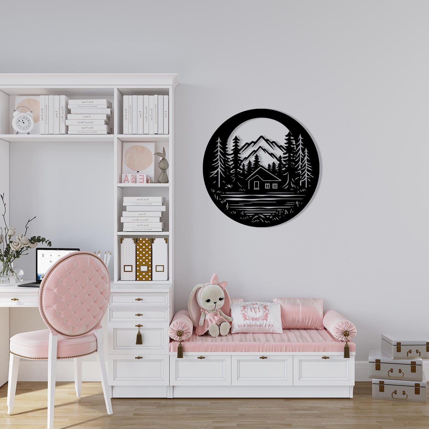 Mountain Wall Art in a modern hallway