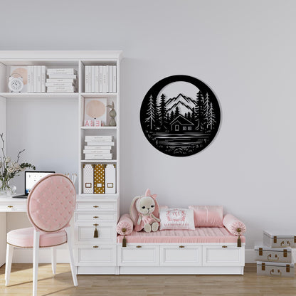 Mountain Wall Art in a modern hallway