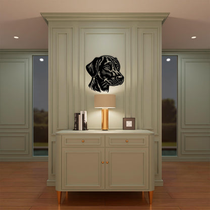 Labrador Metal Wall Art styled above a sofa
