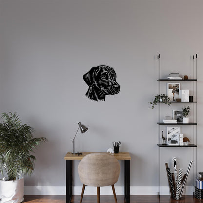 Labrador Metal Wall Art in a modern hallway