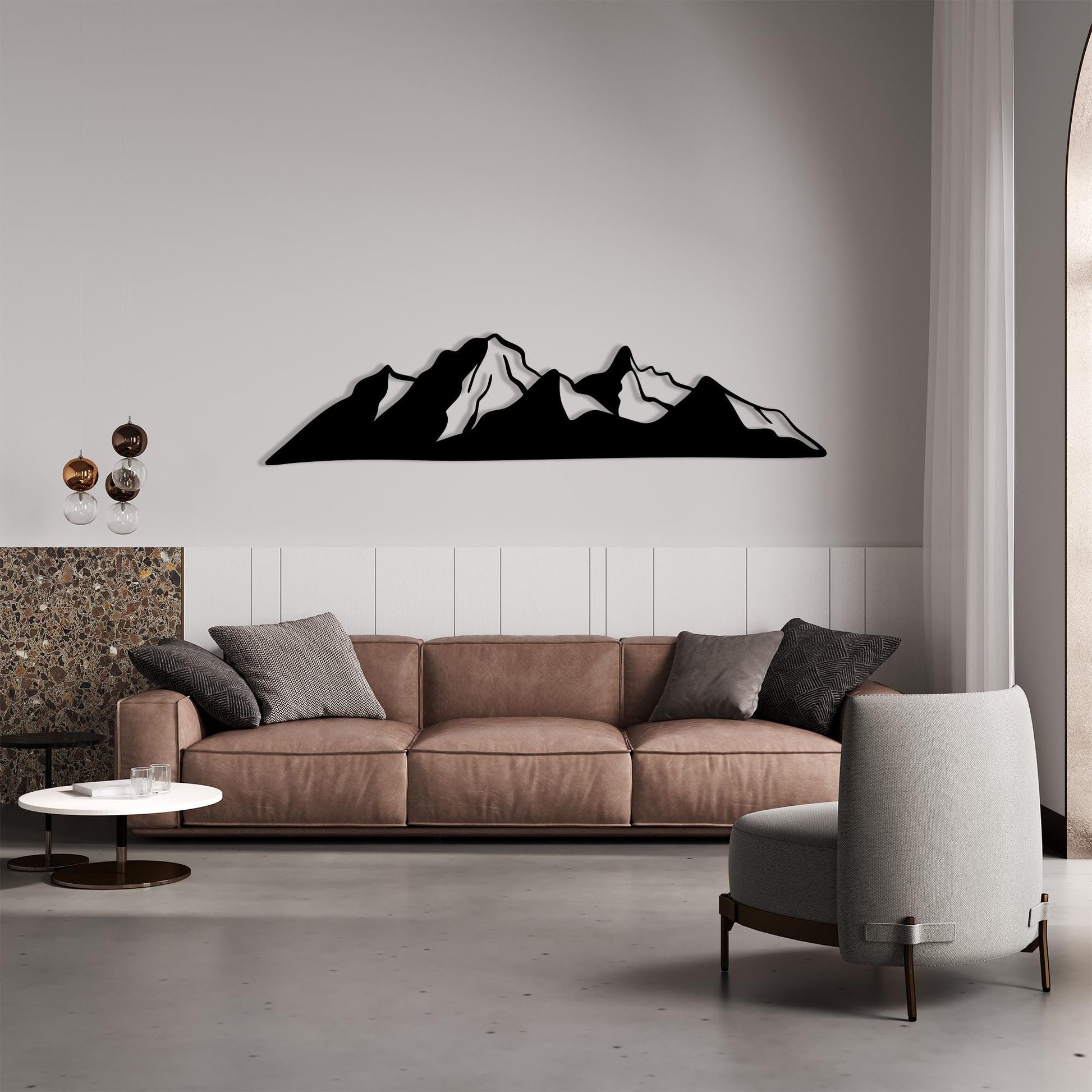 Black Metal Mountain Wall Art, Modern Nature Decor | Wallsignature