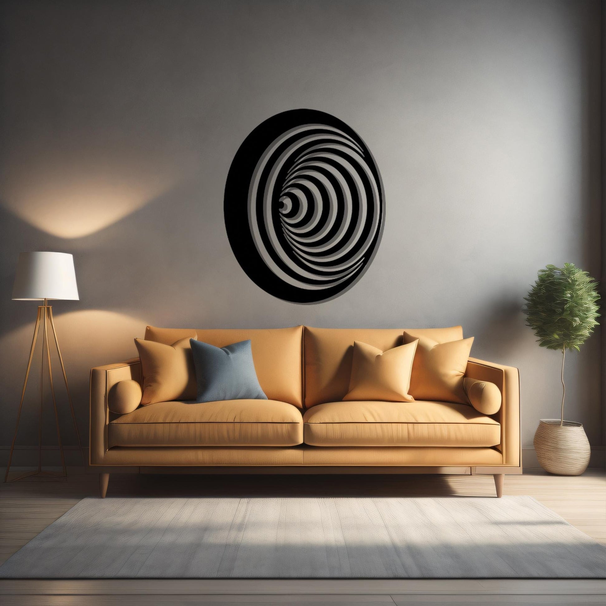 Optical Illusion Metal Wall Art, Modern Geometric Decor | Wallsignature