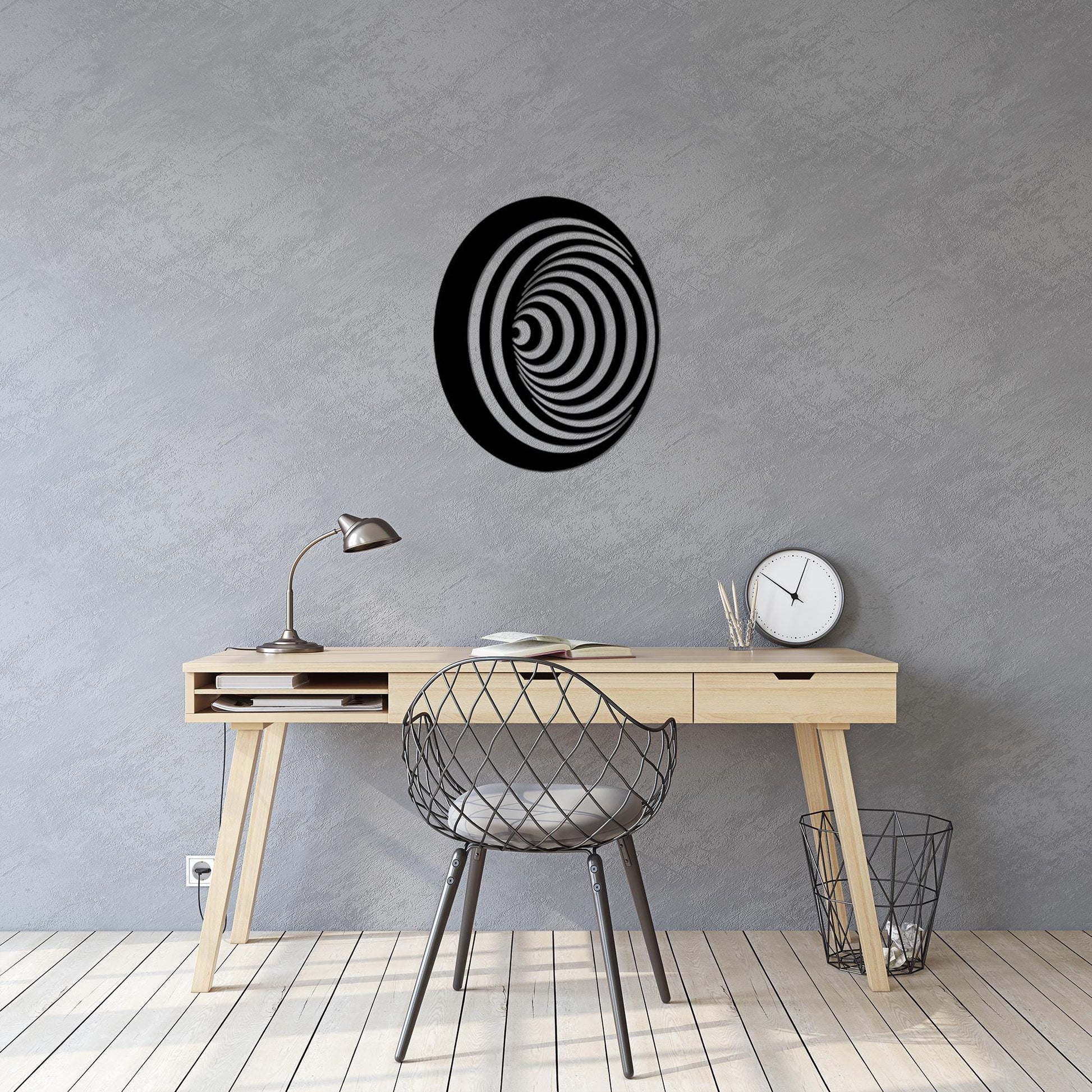Optical Illusion Metal Wall Art colour options for the metal panel