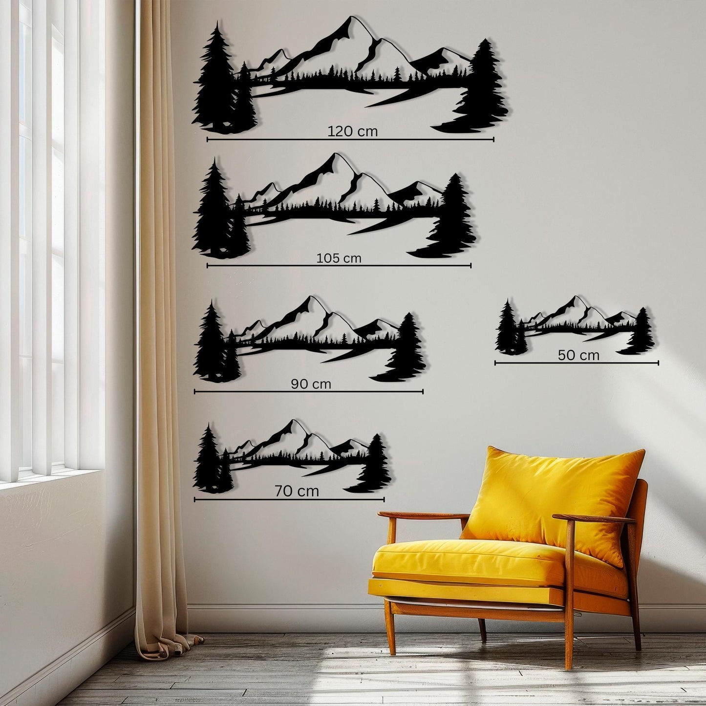 Rustic Mountain Metal Wall Art, Modern Farmhouse Decor | Wallsignature