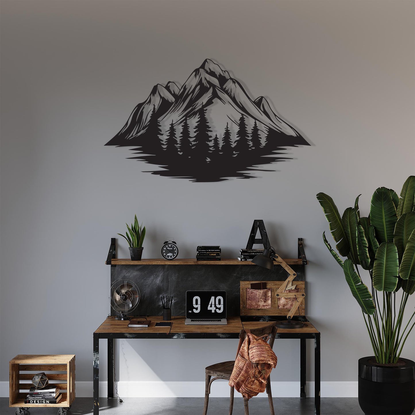 Metal Mountain Wall Art, Pine Forest Sign, Rustic Cabin Decor, Adventure Gift | Wallsignature