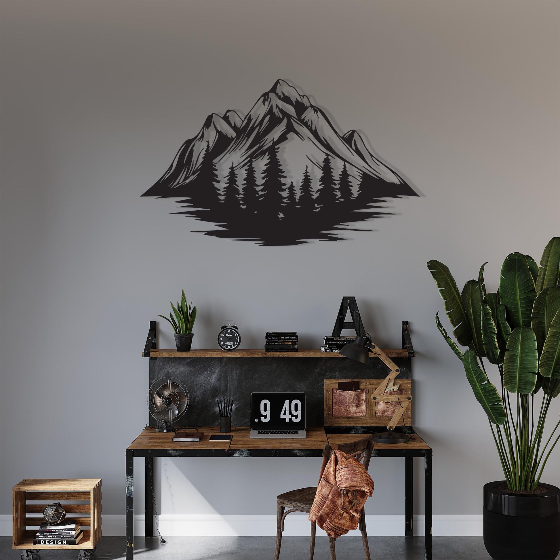 Metal Mountain Wall Art, Pine Forest Sign, Rustic Cabin Decor, Adventure Gift | Wallsignature