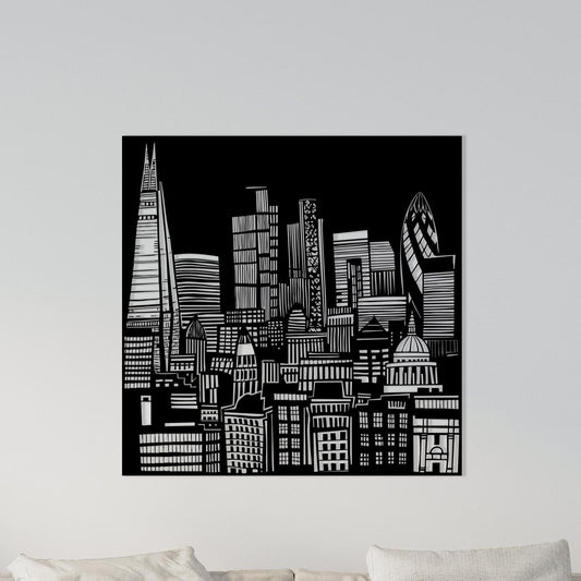 London Skyline Metal Wall Art – laser-cut steel wall decor