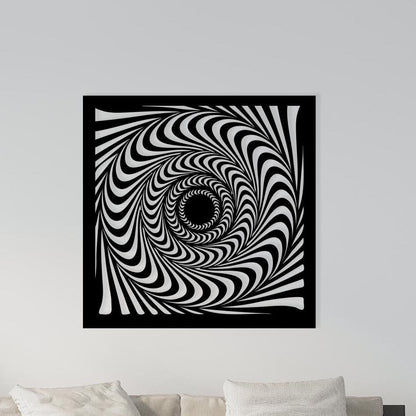 Hypnotic Spiral Metal Wall Art – laser-cut steel wall decor