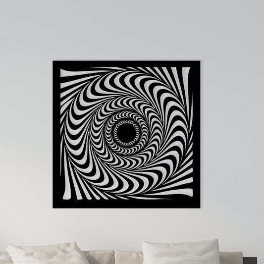 Hypnotic Spiral Metal Wall Art – laser-cut steel wall decor