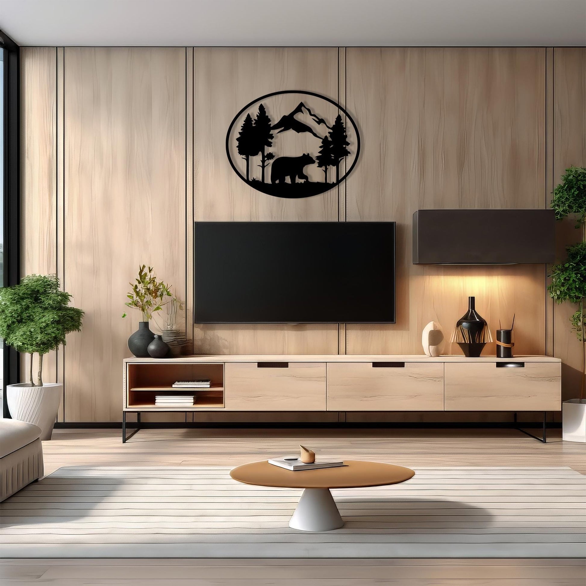Bear Metal Wall Art, Rustic Cabin Decor, Wildlife Silhouette | Wallsignature