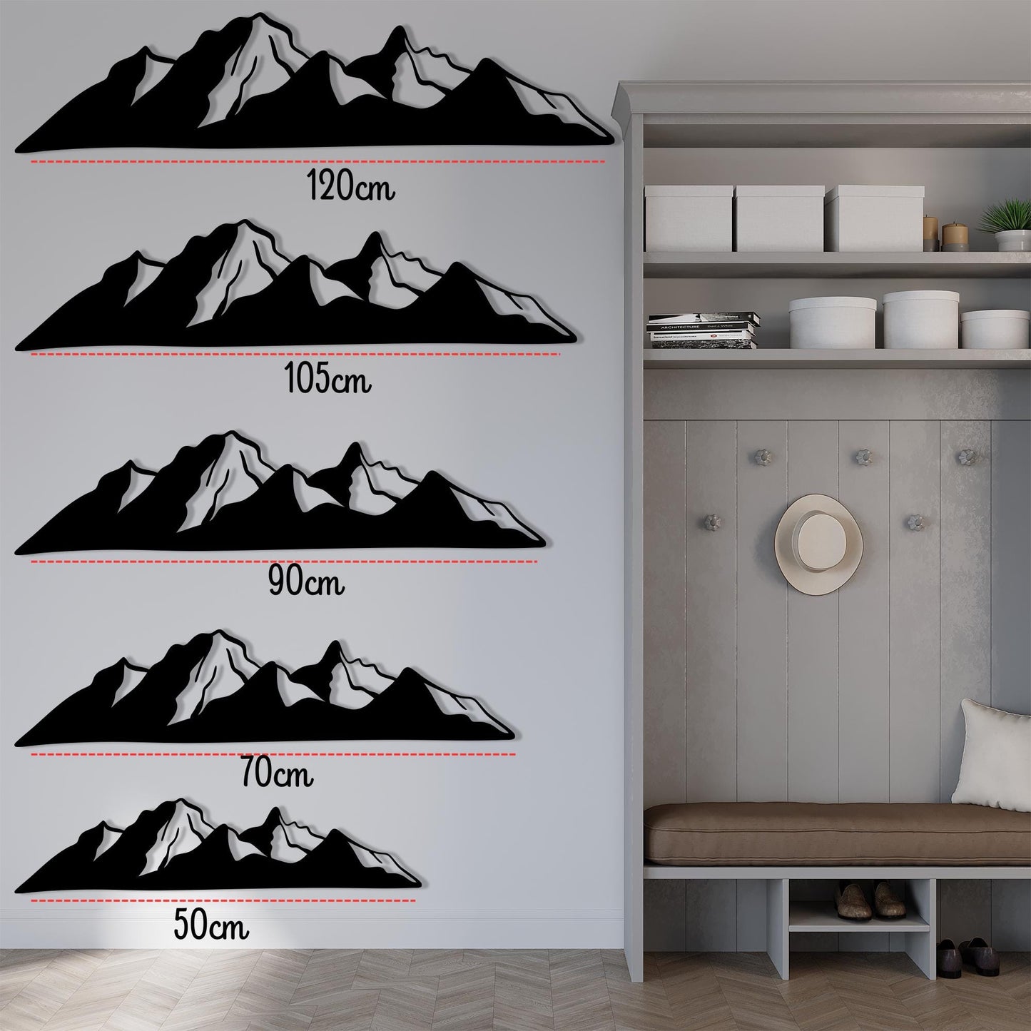 Black Metal Mountain Wall Art, Modern Nature Decor | Wallsignature