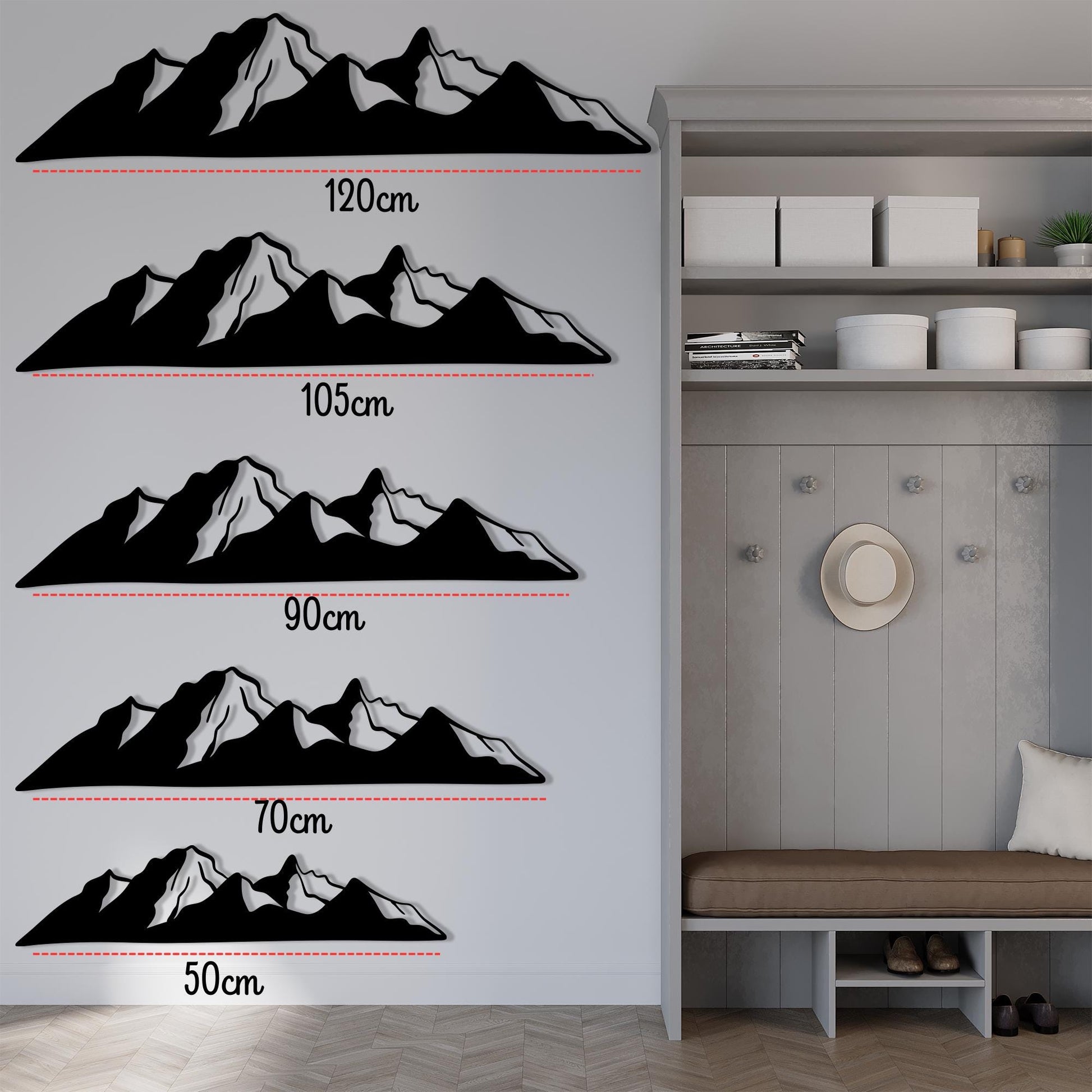Black Metal Mountain Wall Art, Modern Nature Decor | Wallsignature