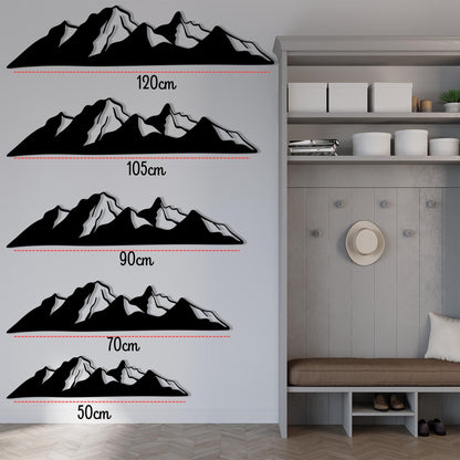 Black Metal Mountain Wall Art close-up of the powder-coated finish