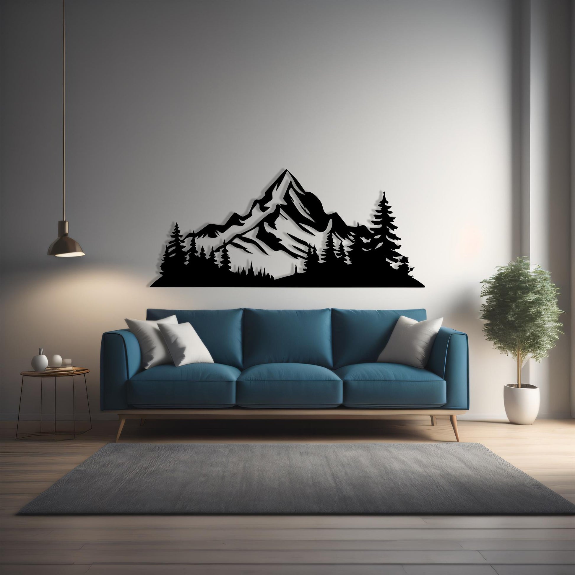 Black Mountain Metal Wall Art, Rustic Cabin Decor | Wallsignature