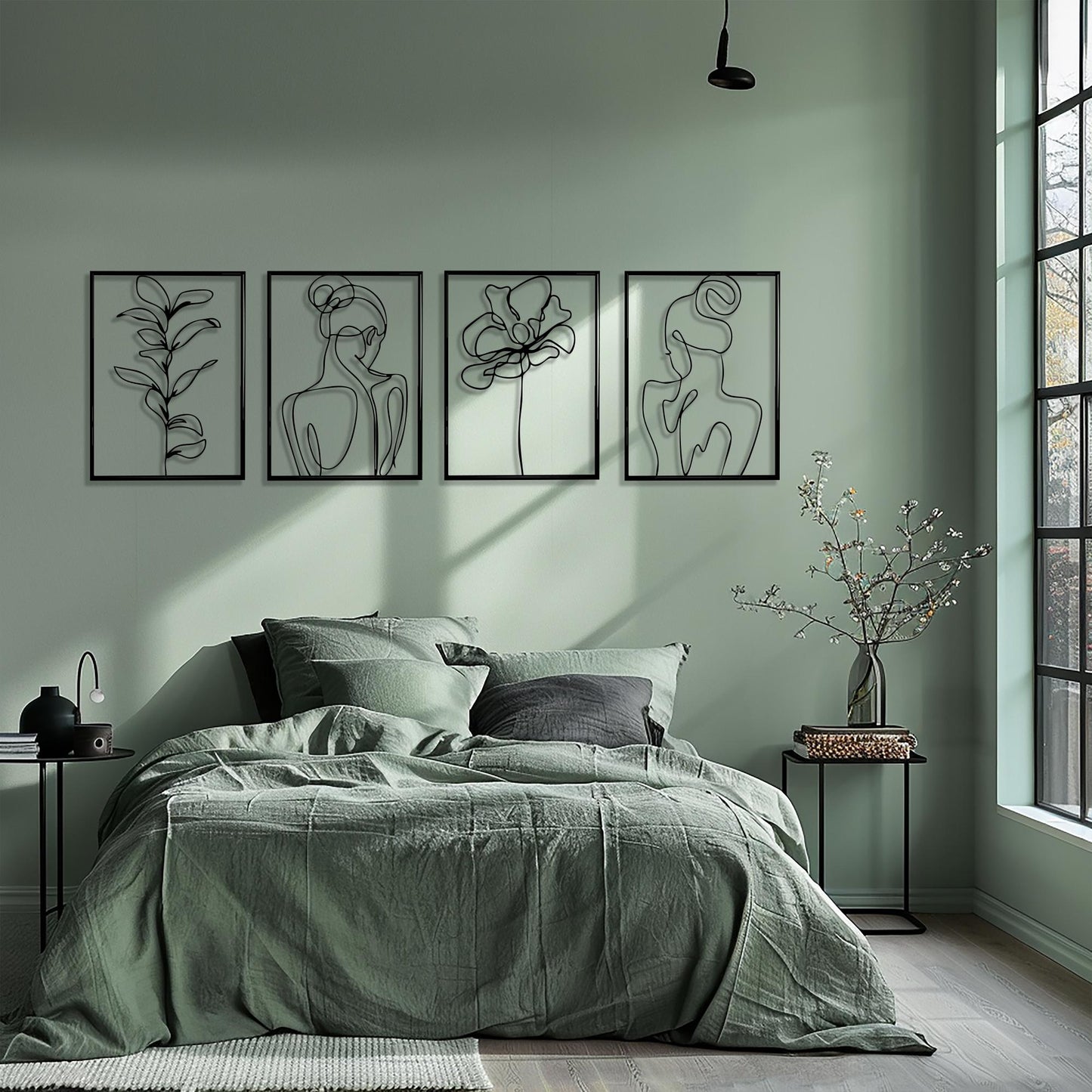 Minimalist Metal Hands Wall Art, Romantic Couple Line Art Decor, Unique Birthday Gift | Wallsignature