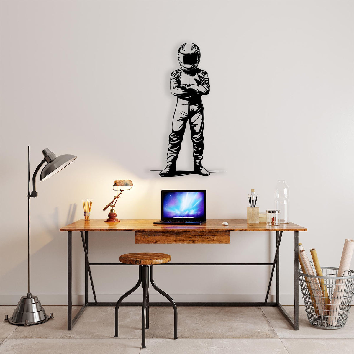 Racing Driver Metal Wall Art colour options for the metal panel