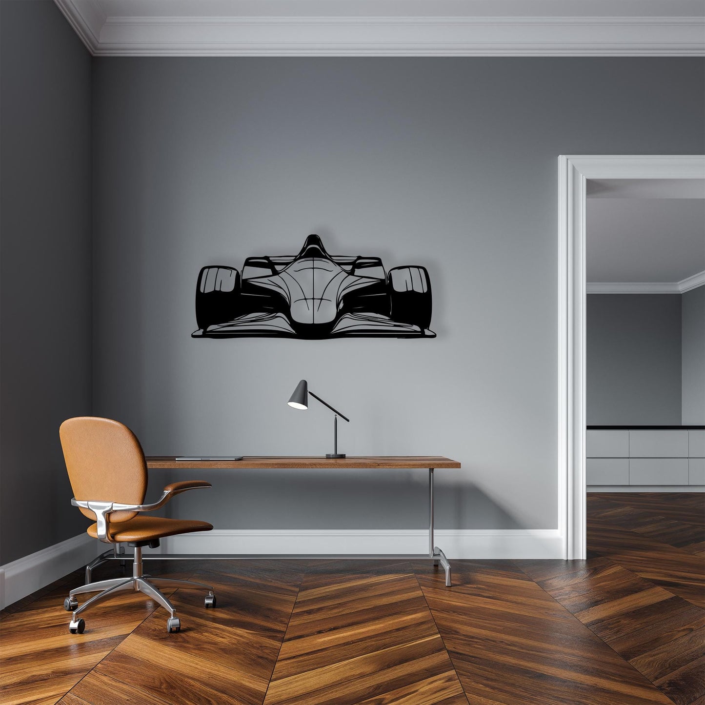 Metal Formula One Car Wall Art detail of the metal edge
