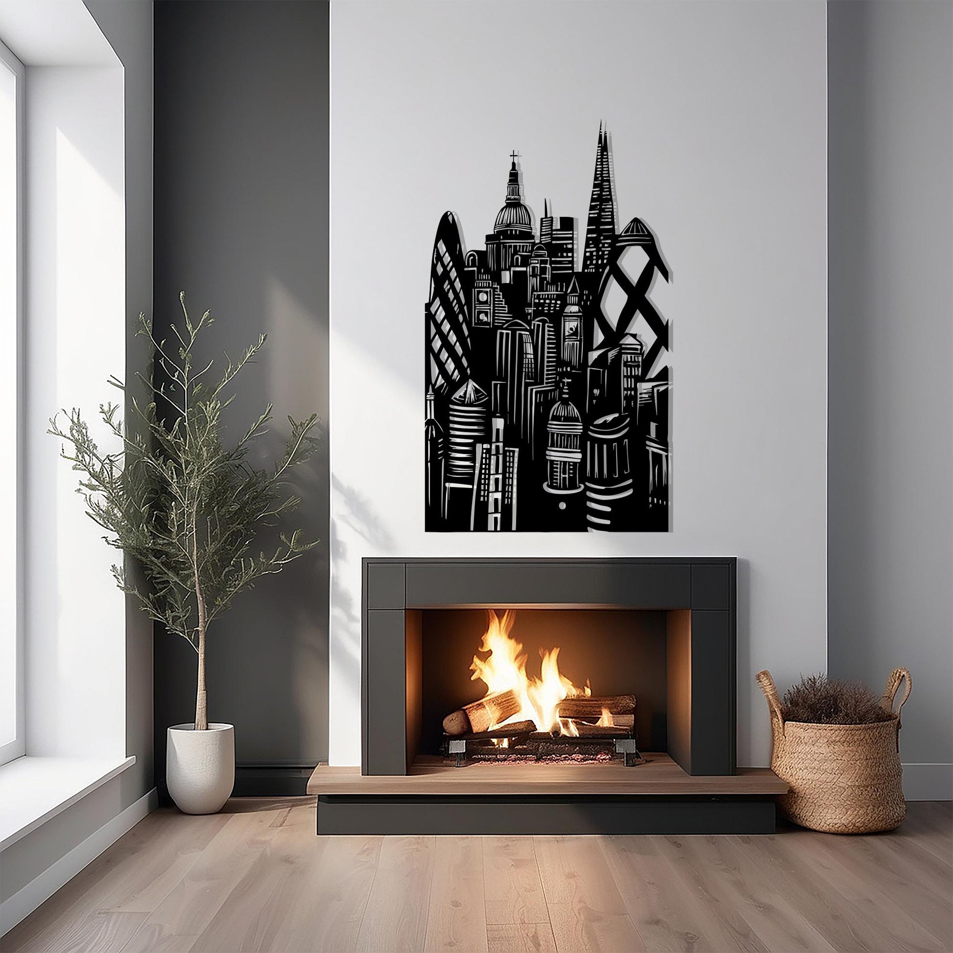 London Skyline Metal Wall Art, Modern Cityscape Decor, Unique Birthday Gift | Wallsignature