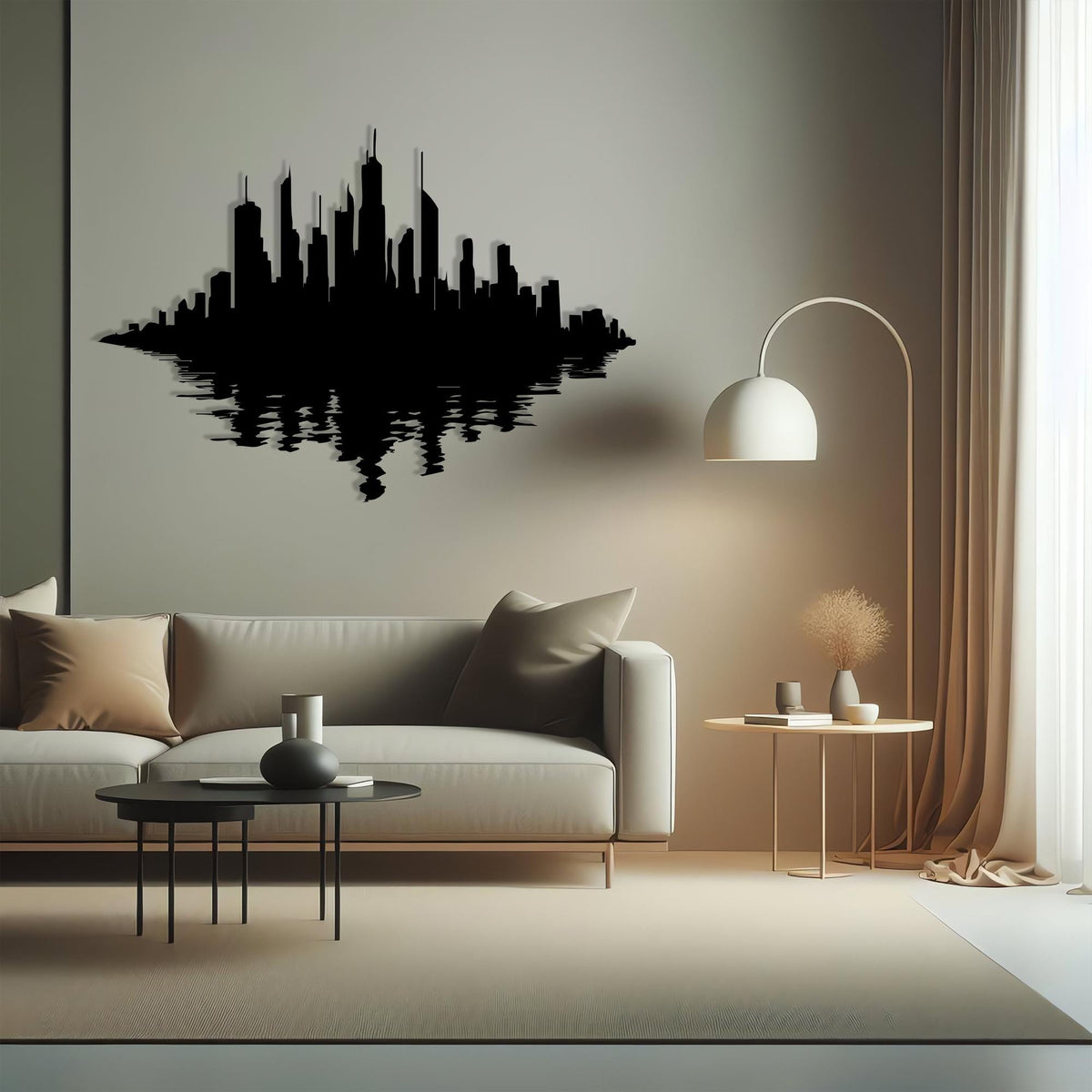 Geometric Skyscraper Metal Wall Art bedroom interior styling